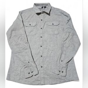 Kuhl Shirt Mens Large Gray Shiftr Long Sleeve Button Up Linen Blend